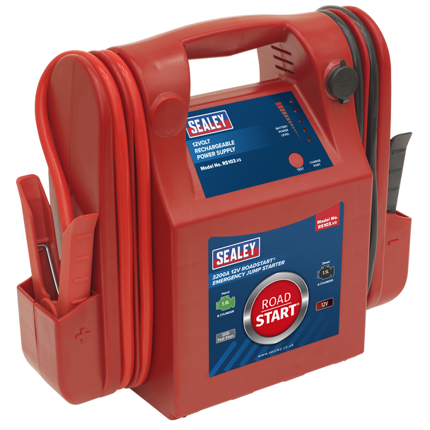 RoadStart® 12V Emergency Jump Starter 3200 Peak Amps