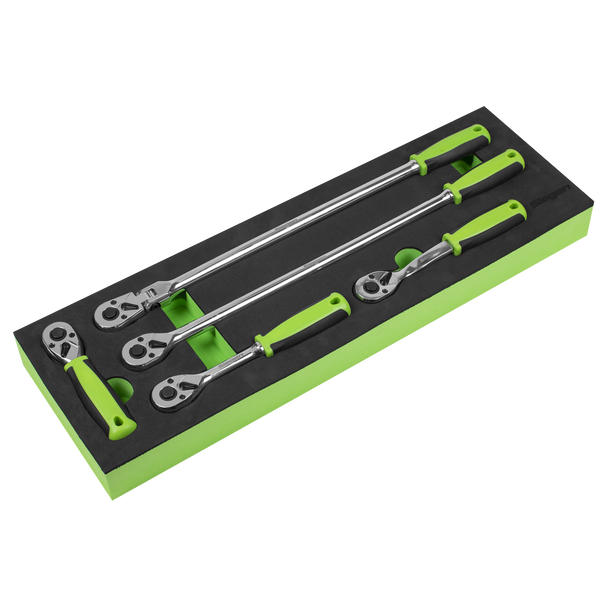 Siegen Ratchet Wrench Set with Flip Reverse 3/8"Sq Drive 5pc