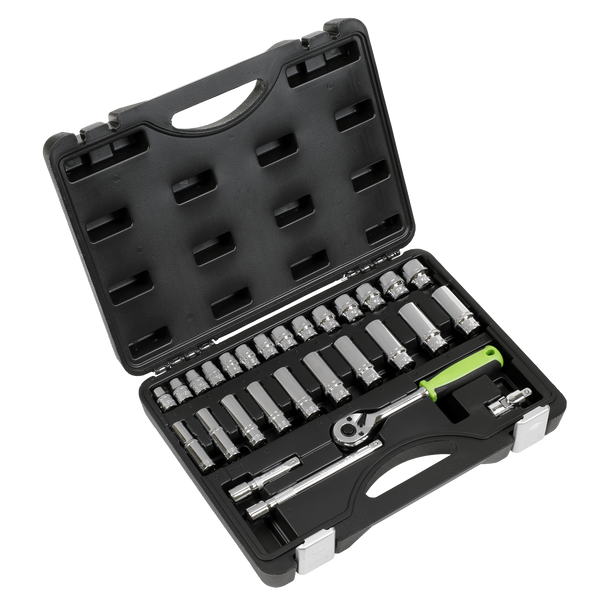 Siegen Socket Set 3/8"Sq Drive 28pc