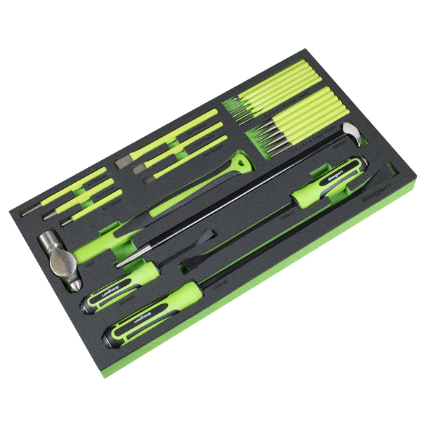 Siegen Pry Bar, Hammer & Punch Set with Tool Tray 23pc