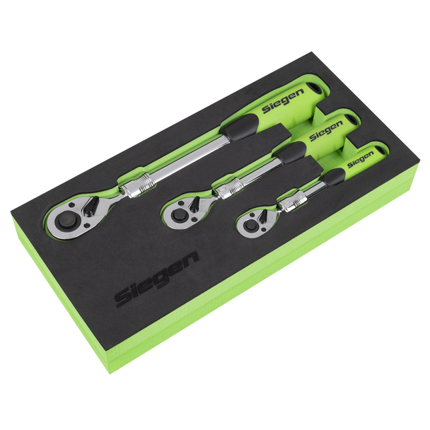 Siegen Extendable Ratchet Wrench Set 3pc