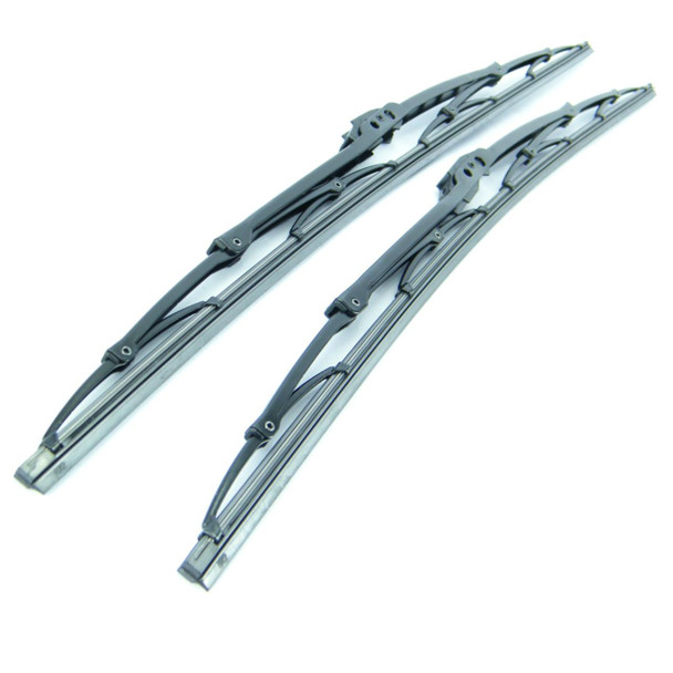 Direct Replacement Windscreen Wiper Blade Set for Range Rover P38, pair of black windshield wiper blades designed for Range Rover P38 models. Direct Replacement Windscreen Wiper Blade Set for Range Rover P38, pair of black windshield wiper blades designed for Range Rover P38 models.