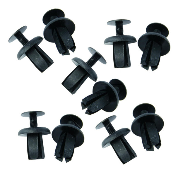 OEM Parts Windscreen Scuttle Panel Plenum Grille Rivet for Freelander 1, set of black plastic rivets for vehicle repair.