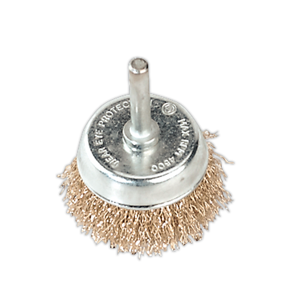50mm Crimped Wire Cup Brush with 6mm Shaft