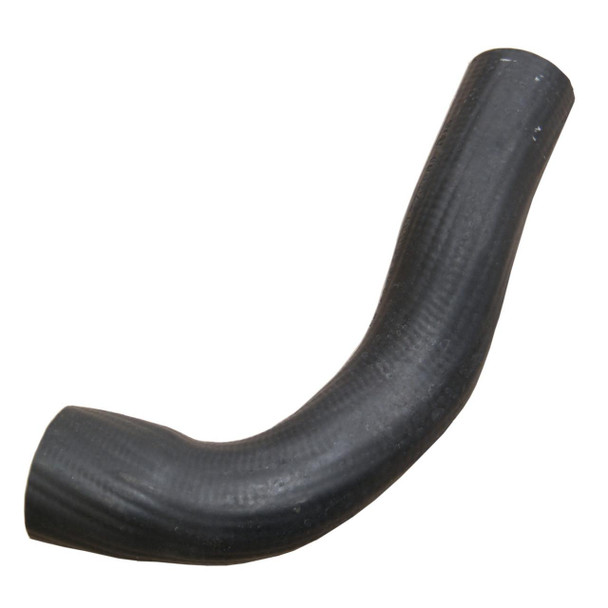 Direct Replacement Radiator Top Hose for Discovery 1 300TDi, black rubber radiator hose with a curved shape.