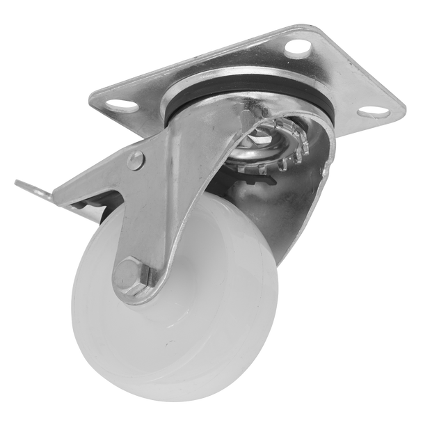 80mm Castor Wheel with Swivel Plate & Total Lock