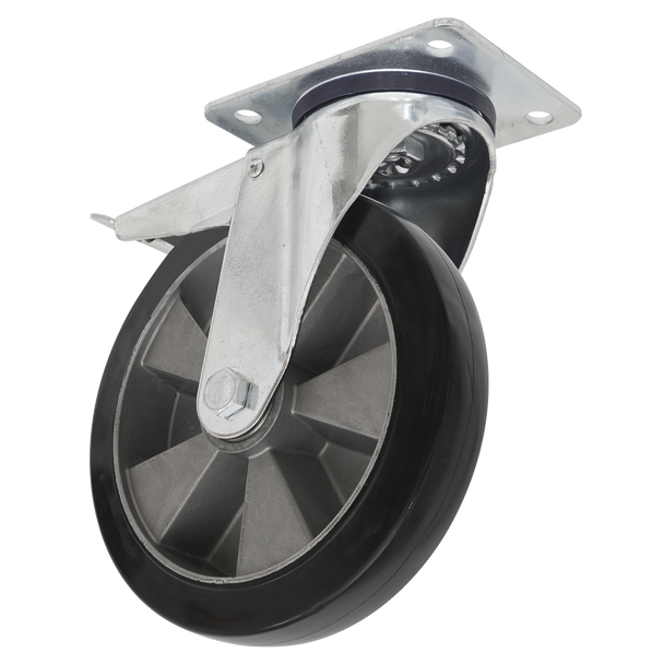 152mm Castor Wheel with Swivel Plate & Total Lock