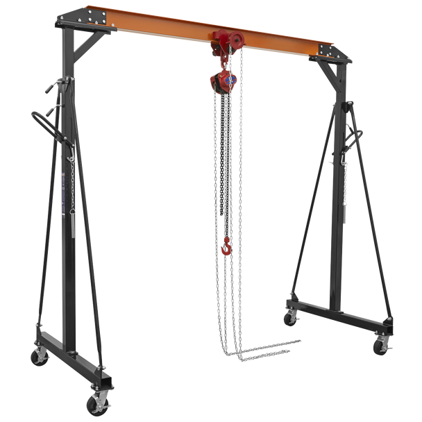 Portable Adjustable Gantry Frame with Geared Trolley Combo 1 Tonne