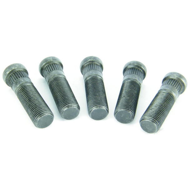 Direct Replacement 'Wolf' Wheel Stud x5 60mm for Defender & Discovery 1, image showing five metal wheel studs with threaded shafts and capped ends. Direct Replacement 'Wolf' Wheel Stud x5 60mm for Defender & Discovery 1, image showing five metal wheel studs with threaded shafts and capped ends.