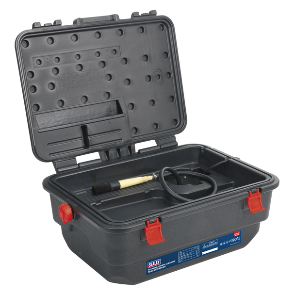 Mobile Parts Cleaning Tank with Brush 16L