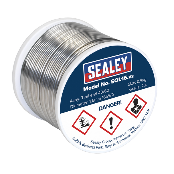 Quick Flow Solder Wire 1.6mm/16SWG 0.5kg Reel