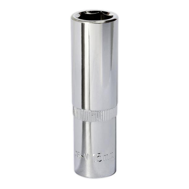 Premier Fully Polished Deep Socket 1/2"Sq Drive 15mm