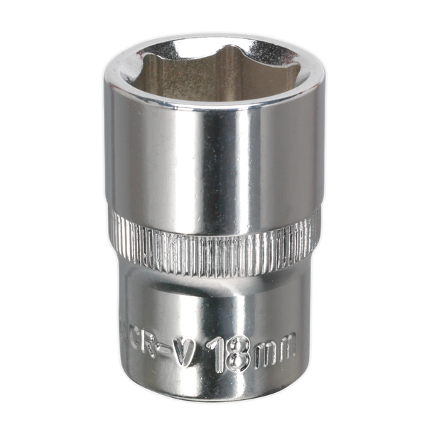 Premier Fully Polished Socket 1/2"Sq Drive 18mm
