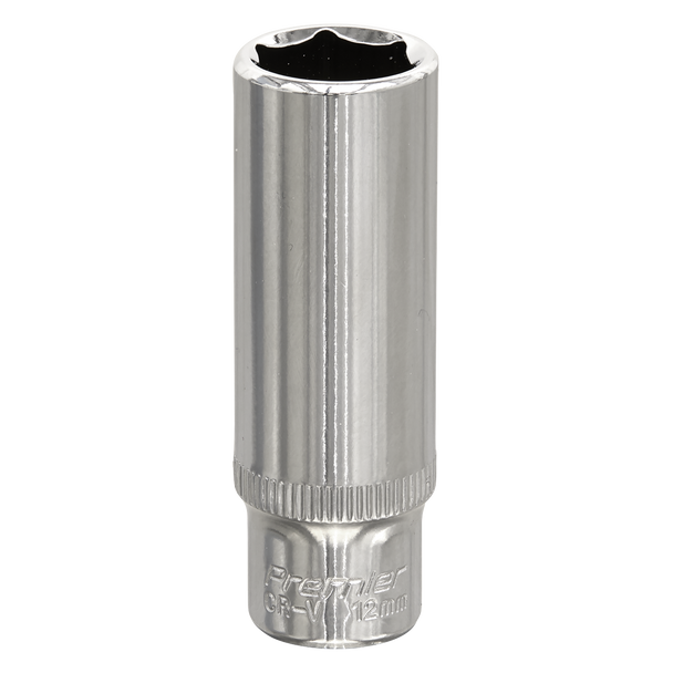 Premier Fully Polished Deep Socket 1/4"Sq Drive 12mm