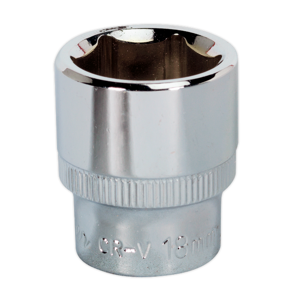 Premier Fully Polished Socket 3/8"Sq Drive 18mm