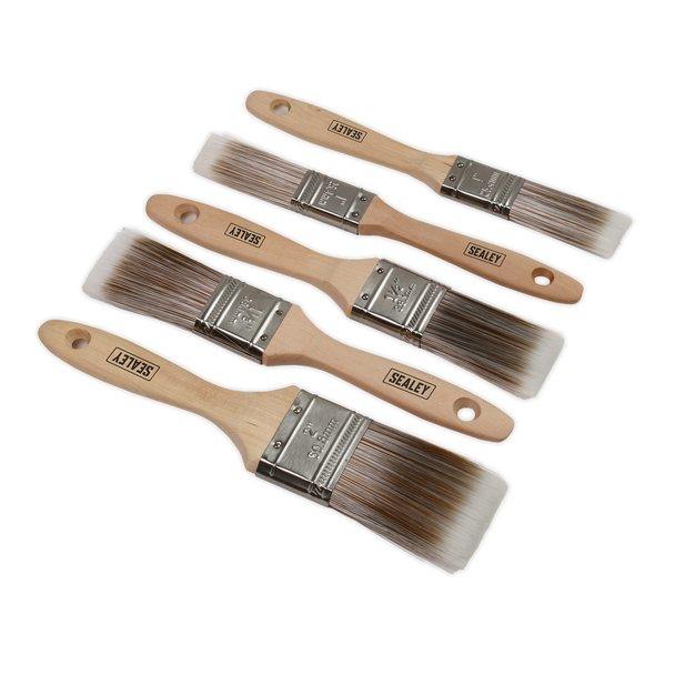 Wooden Handle Paint Brush Set 5pc