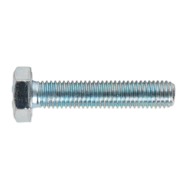 8.8 Zinc Plated HT Setscrew M10 x 50mm, DIN 933 - Pack of 25