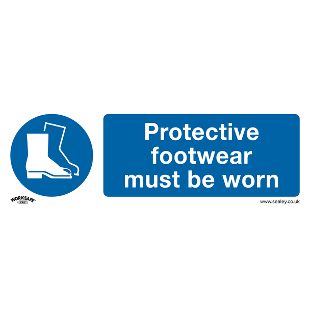 Worksafe® Protective Footwear Must Be Worn Safety Sign - Rigid Plastic