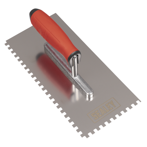 Stainless Steel 6mm Notched Trowel with Rubber Handle 270mm