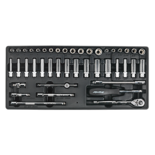Premier Socket Set with Tool Tray 1/4"Sq Drive 43pc