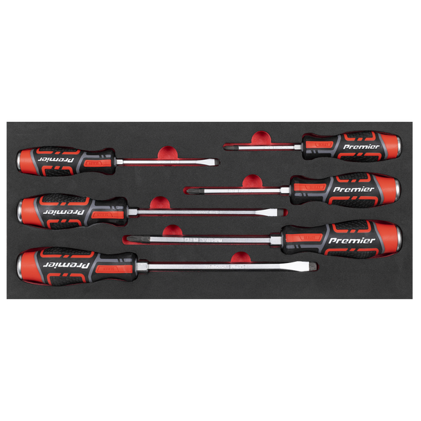 Premier Hammer-Thru Screwdriver Set with Tool Tray 6pc - TBT54