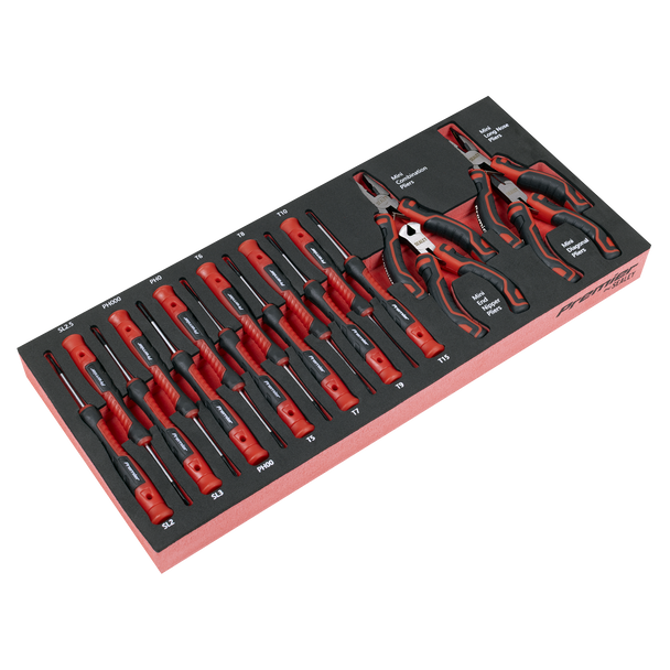 Premier Precision Screwdriver & Mini Pliers Set with Tool Tray 17pc