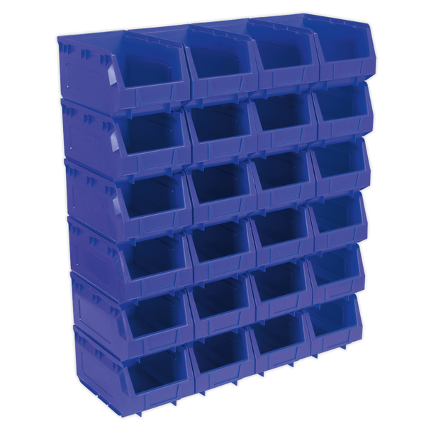 Plastic Storage Bin 150 x 240 x 130mm, Blue - Pack of 24