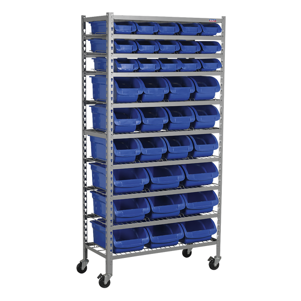 Mobile Bin Storage System with 36 Bins