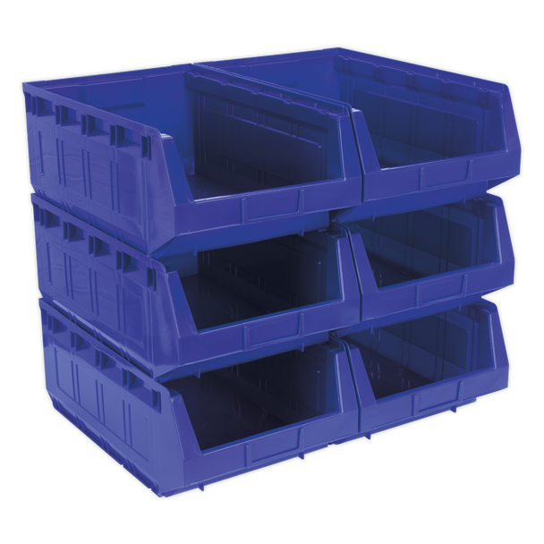 Plastic Storage Bin 310 x 500 x 190mm, Blue - Pack of 6