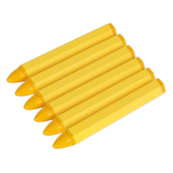 Tyre Marking Crayon, Yellow - Pack of 6