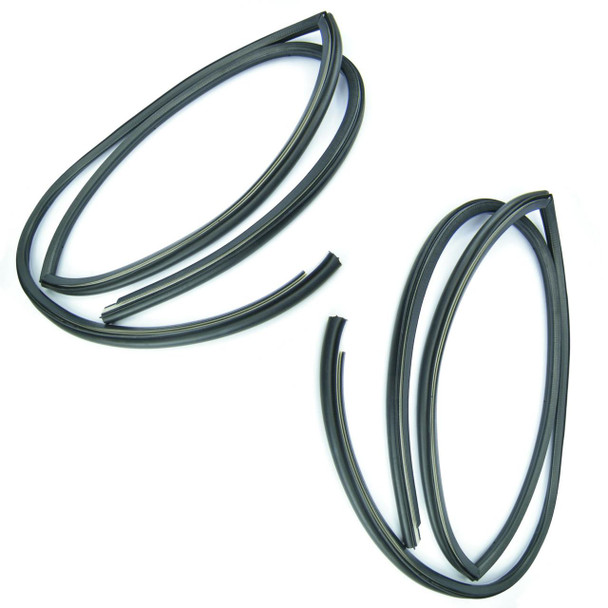 Direct Replacement Front Door Rubber Seal Set - Ultimate Weather Protection for Defender, black rubber door seals for waterproof sealing and weatherproofing.