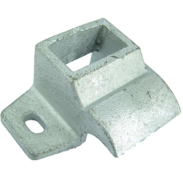 Direct Replacement Door Lock Striker Plate for Series 2, 2A & 3, close-up of a silver metal lock striker plate with a rectangular hole and a mounting hole.