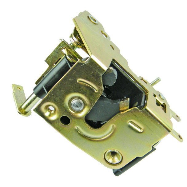 Direct Replacement Door Lock Latch Front Right Hand for Discovery 1, automotive door lock latch component with metallic and black parts.