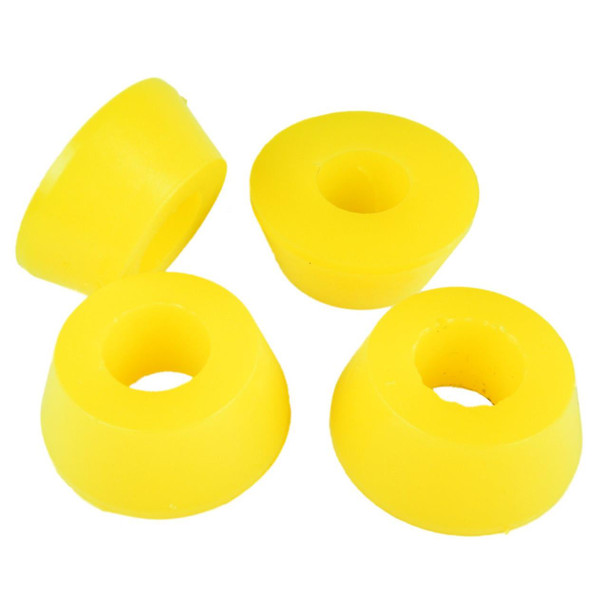 Britpart Rear Shock Absorber Upper Polyurethane Bush Kit for Defender, yellow polyurethane bushings for shock absorbers.