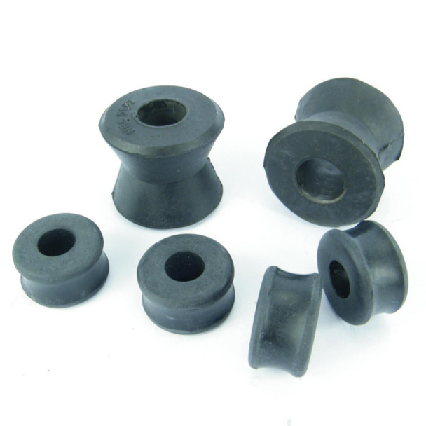 Direct Replacement Rear Shock Absorber Bush Kit for Discovery 1, rubber bushings for shock absorbers with centred holes.
