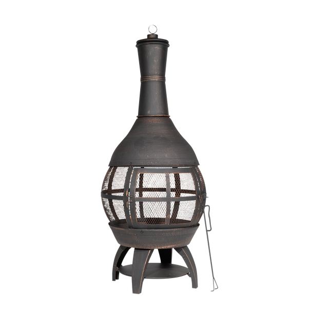 Dellonda Deluxe 360° Chiminea/Fire Pit/Outdoor Heater - Antique Bronze Finish - DG112