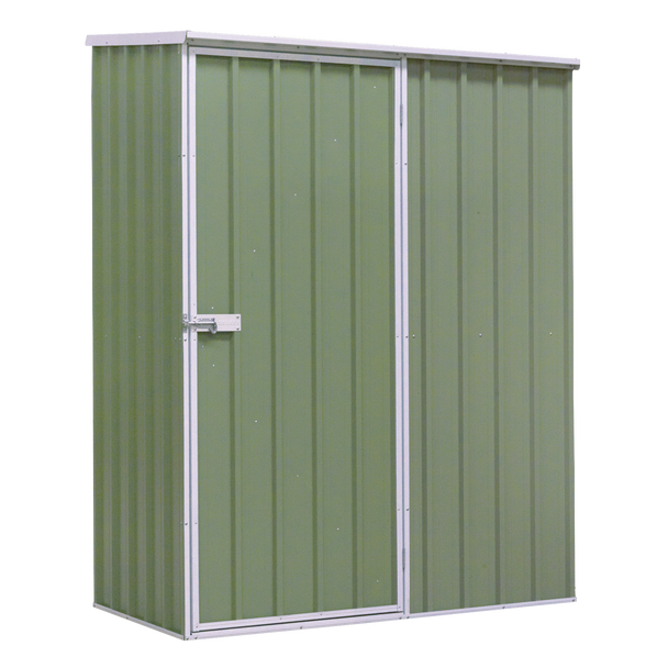 Dellonda Galvanized Steel Storage Shed with Pent Style Roof 150 x 80 x 190cm - Green
