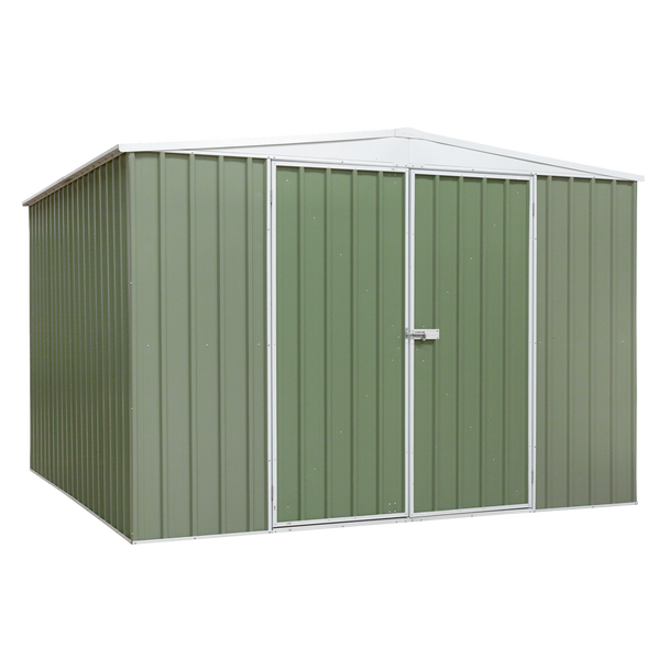 Dellonda Galvanized Steel Storage Shed with Apex Style Roof 300 x 300 x 220cm - Green