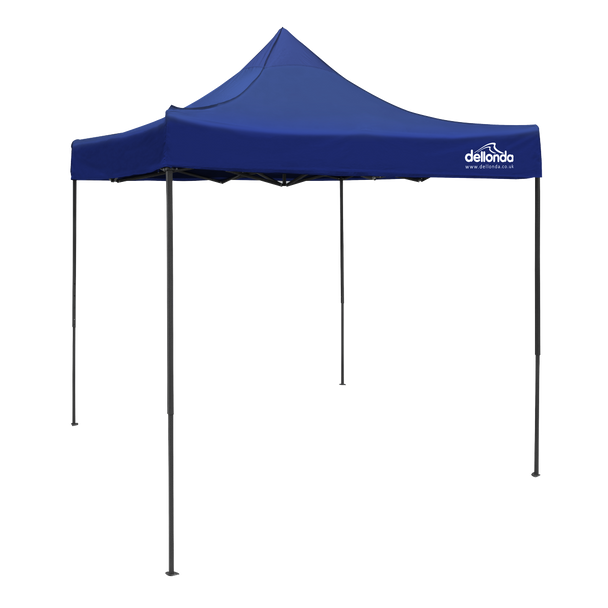 Dellonda Premium 2x2m Pop-Up Gazebo, Heavy Duty, PVC Coated, Water-Resistant Fabric, Supplied with Carry Bag, Rope, Stakes & Weight Bags - Blue Canopy