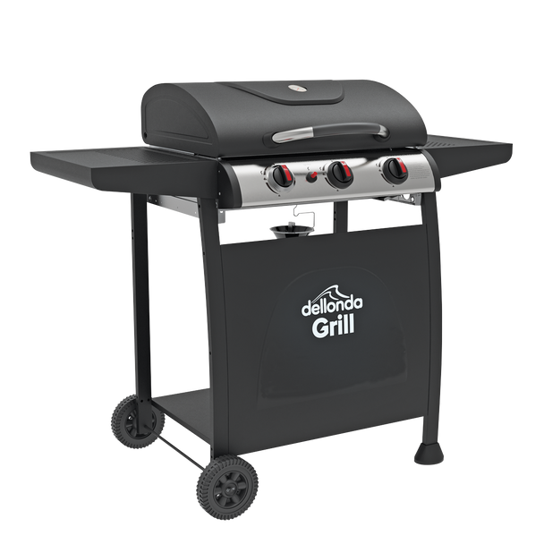Dellonda 3 Burner Gas BBQ Grill with Piezo Ignition & Thermometer