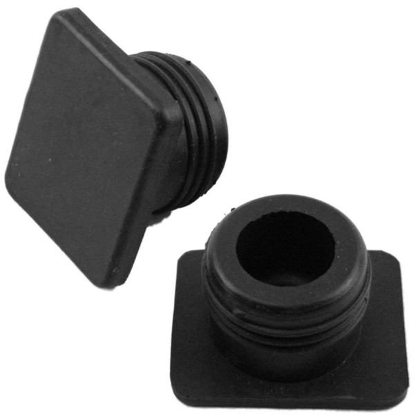 Direct Replacement Jack Hole Rubber Plug Bung Blank x2 for Defender, black rubber plugs for vehicle accessory installation.