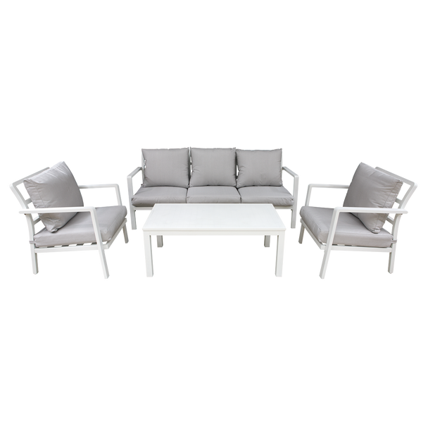Dellonda Kyoto Aluminium Outdoor Sofa & Coffee Table Set 4pc