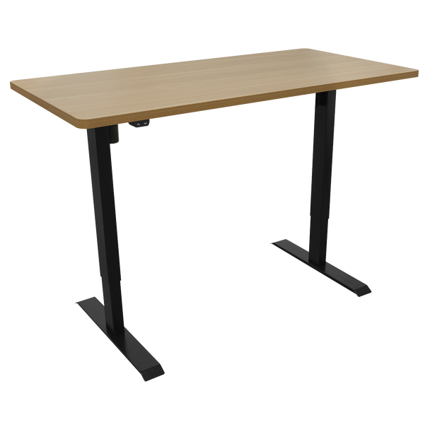 Dellonda Single Motor Ultra-Quiet Adjustable-Height Electric Sit/Stand Desk - Oak Desktop - DH242