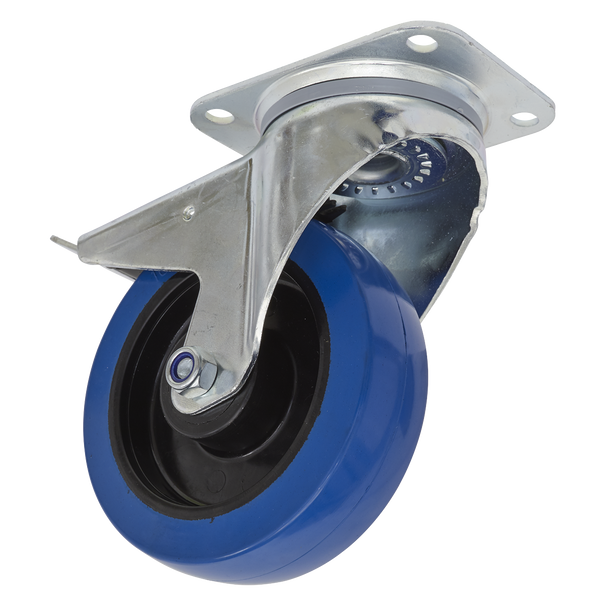 160mm Castor Wheel with Swivel Plate & Total Lock - SCW3160SPL