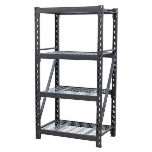 Heavy-Duty Racking Unit with 4 Mesh Shelves 640kg Capacity Per Level - AP6372
