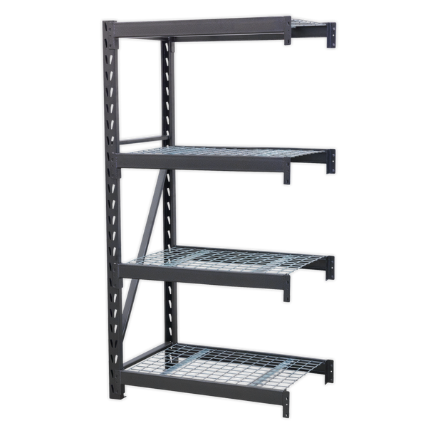 Heavy-Duty Racking Extension Pack with 4 Mesh Shelves 640kg Capacity Per Level - AP6372E
