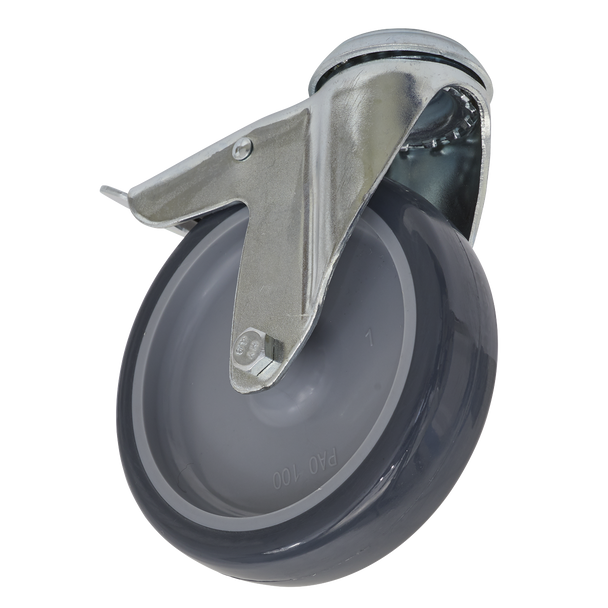 100mm Castor Wheel with Swivel Bolt Hole & Total Lock - SCW2100SBL