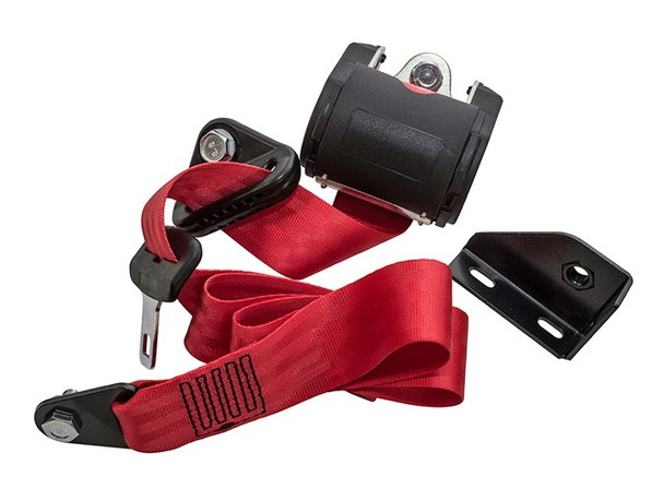 Terrafirma Red Seat Belt - Front / LHS for Defender 90, Defender 110 - TD5 - Station Wagon - GA5080 from JGS4x4