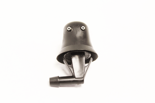 Direct Replacement Rear Screen Washer Jet for Discovery 1, black plastic rear windshield washer nozzle with mounting connector and spray outlet