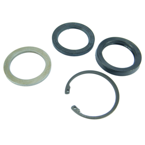 Direct Replacement Steering Box Output Shaft Seal Kit for Discovery 2, image showing a set of seals and rings for steering box repair. Direct Replacement Steering Box Output Shaft Seal Kit for Discovery 2, image showing a set of seals and rings for steering box repair.